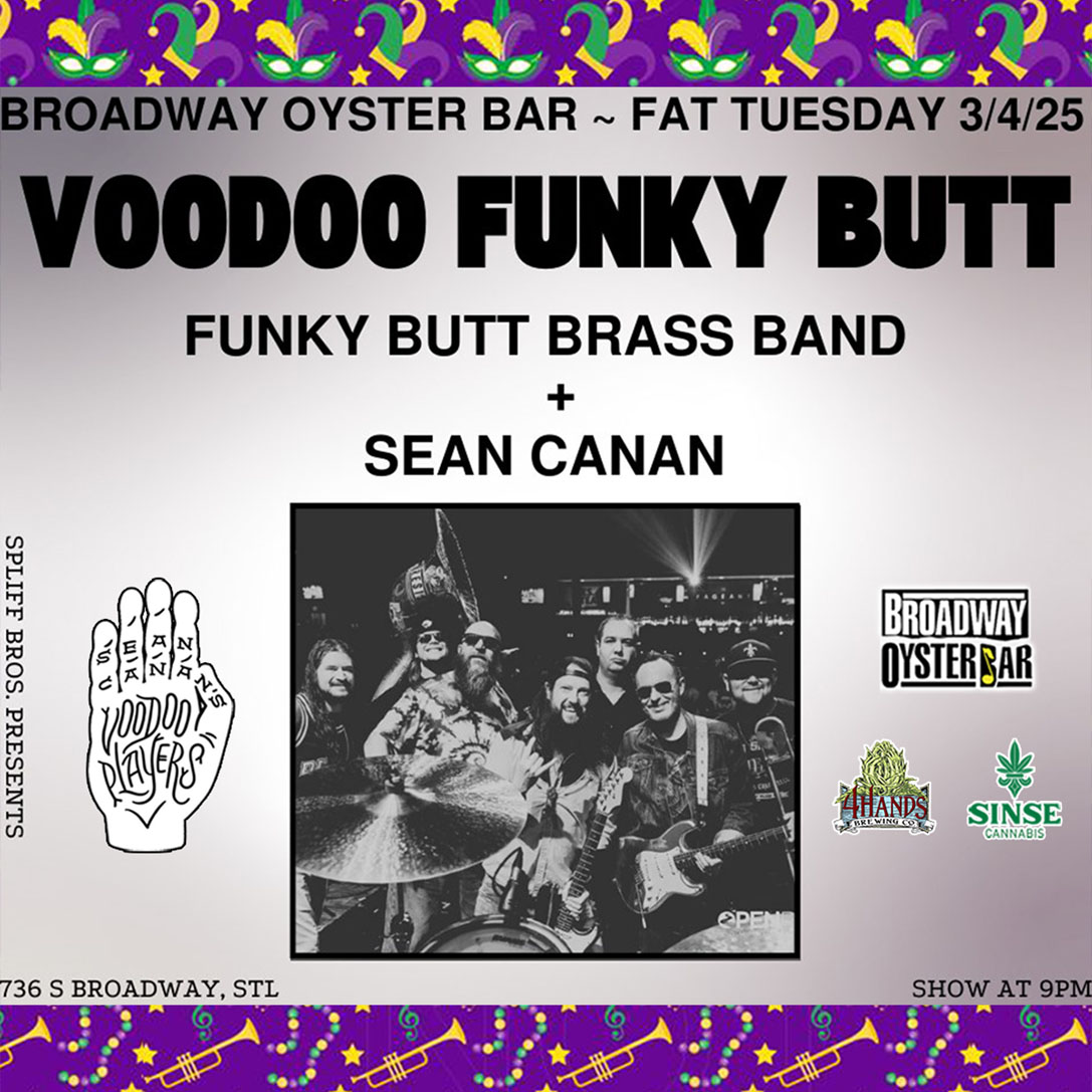 Broadway-Oyster-Bar Sean Canan Voodoo Players, Voodoo Funky Butt Brass Band on Phat Tuesday image