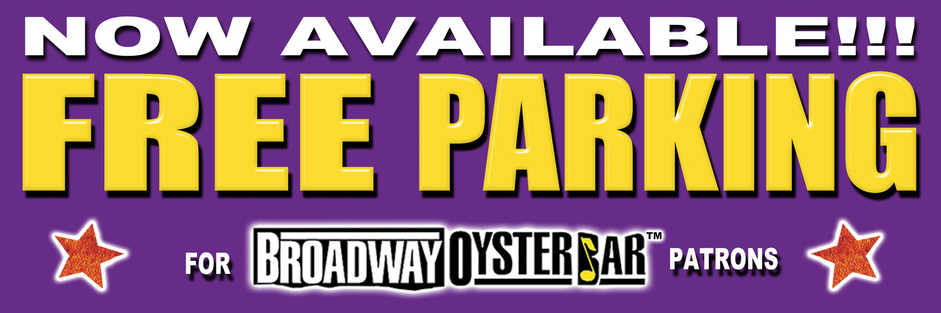 BROADWAY OYSTER BAR Parking and Shuttle